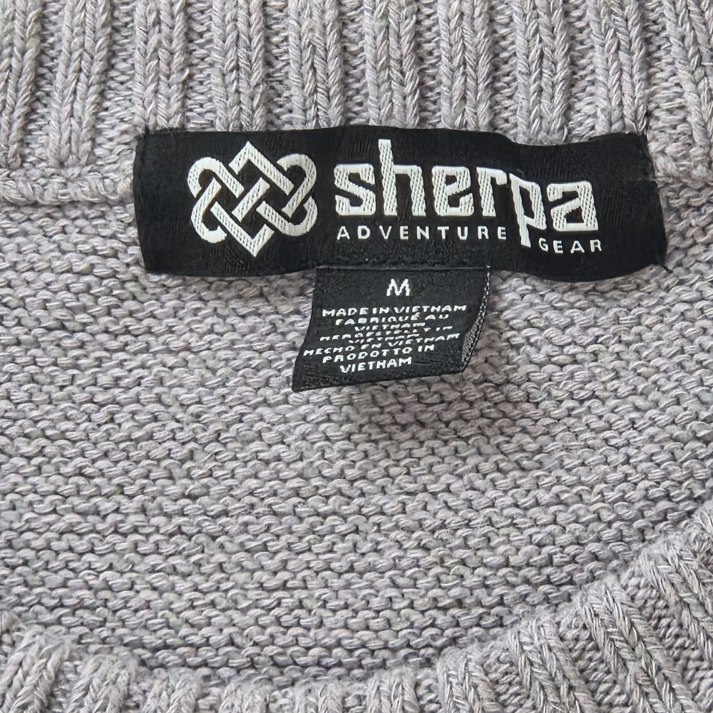Sherpa Adventure Gear Mens M Colorblock Knit Sweater Outdoors Hiking Gray Medium - Picture 3 of 4